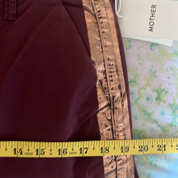 NWT Mother | Shaker Prep Fray in Dahlia w. Rose Gold Stripe Size 28/6 Straight - Picture 14 of 15